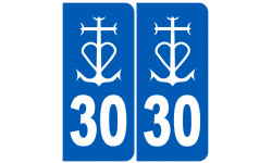 immatriculation 30 La Camargue - Autocollant(sticker)