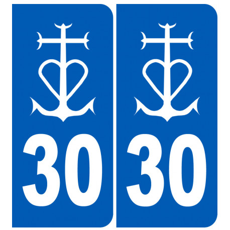 immatriculation 30 La Camargue - Autocollant(sticker)