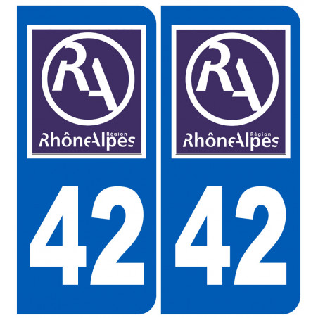 Autocollant (sticker): numéro immatriculation 42 région