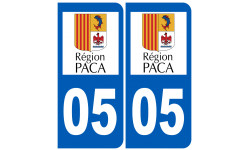 Autocollant (sticker): numéro immatriculation 05 région