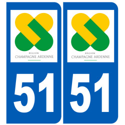 immatriculation 51 région - Sticker/autocollant