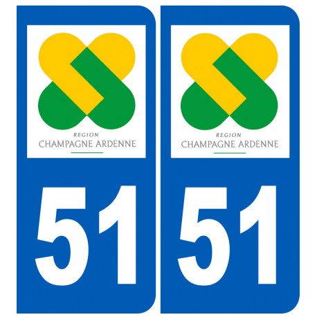 Autocollant (sticker): numéro immatriculation 51 région