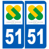 Autocollant (sticker): numéro immatriculation 51 région