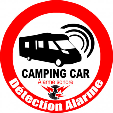 Alarme pour camping car - 10cm - Autocollant(sticker)