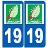 numéro immatriculation 19 région - Autocollant(sticker)