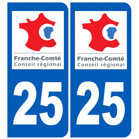 numéro immatriculation 25 région - Autocollant(sticker)