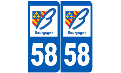 numéro immatriculation 58 région - Autocollant(sticker)