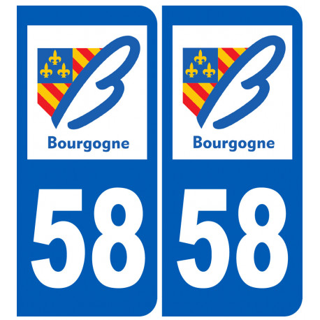 numéro immatriculation 58 région - Autocollant(sticker)