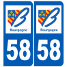 numéro immatriculation 58 région - Autocollant(sticker)