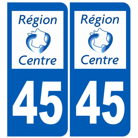 immatriculation 45 région - Autocollant(sticker)