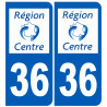 numéro immatriculation 36 région - Autocollant(sticker)