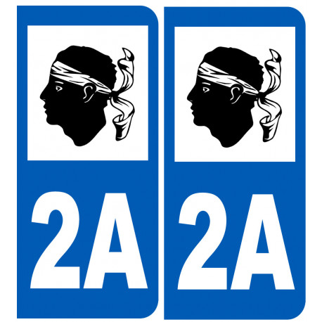numéro immatriculation 2A (Corse-du-Sud) - Autocollant(sticker)