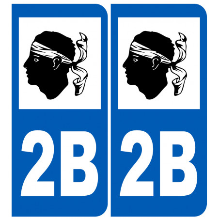 numéro immatriculation 2B (Haute-Corse) - Autocollant(sticker)