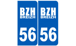 immatriculation 56 BZH - Autocollant(sticker)