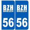 immatriculation 56 BZH - Autocollant(sticker)