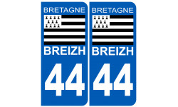 immatriculation 44 drapeau Breton - Autocollant(sticker)