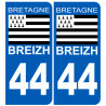 immatriculation 44 drapeau Breton - Autocollant(sticker)