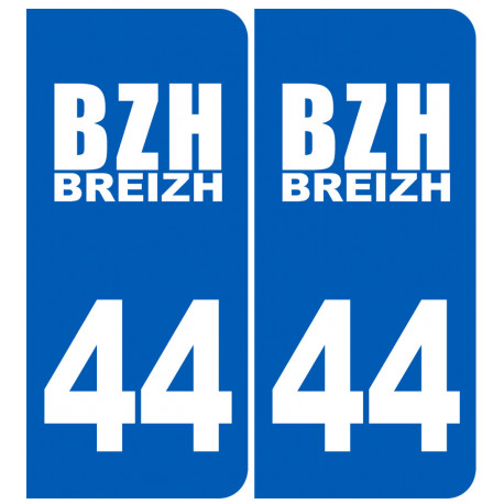 immatriculation 44 BZH - Autocollant(sticker)