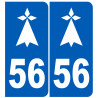 immatriculation 56 hermine (Morbihan) - Sticker/autocollant