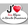 j'aime les Alpes-de-Haute-Provence -15x11cm - Autocollant(sticker)