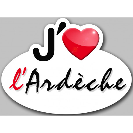 j'aime l'Ardèche - 15x11cm - Autocollant(sticker)