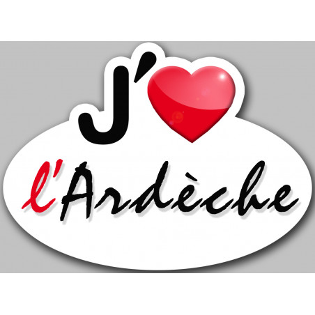 j'aime l'Ardèche - 15x11cm - Autocollant(sticker)