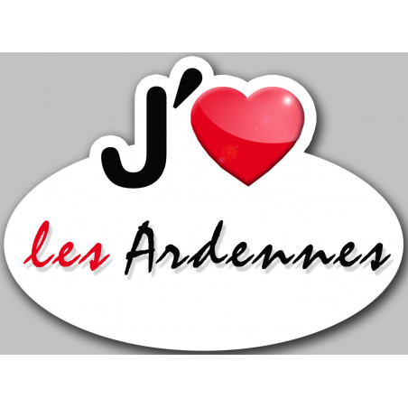 j'aime les Ardennes - 15x11cm - Autocollant(sticker)