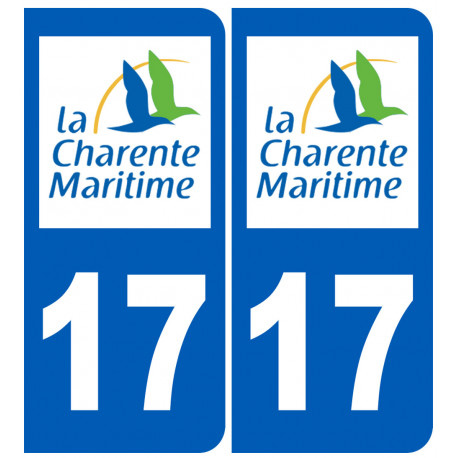 numéro immatriculation 17 (Charente-Maritime) - Autocollant(sticker)