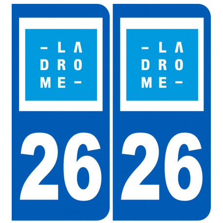 numéro immatriculation 26 (Drôme) - Autocollant(sticker)