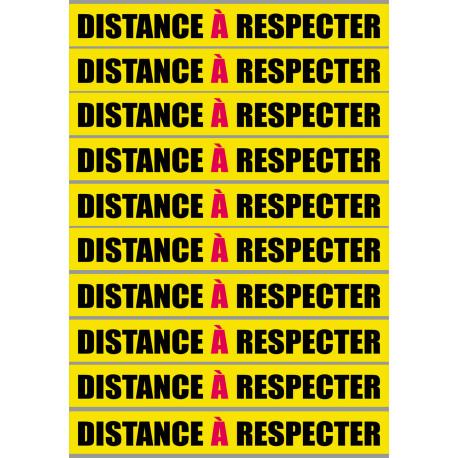 Distance à respecter - 10 unités - 20x2.5cm - Autocollant(sticker)