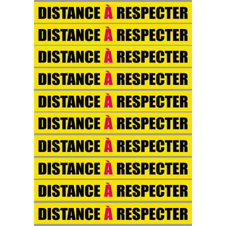 Distance à respecter - 10 unités - 20x2.5cm - Sticker/autocollant