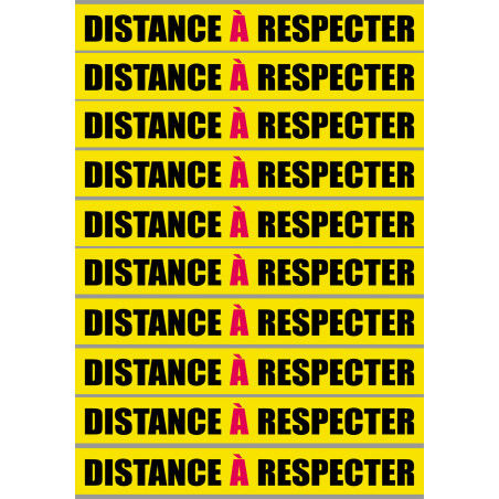 Distance à respecter - 10 unités - 20x2.5cm - Autocollant(sticker)