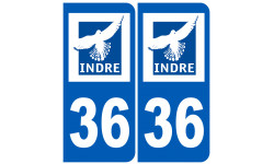 immatriculation 36 (Indre) - Autocollant(sticker)