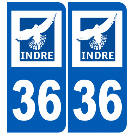 immatriculation 36 (Indre) - Autocollant(sticker)