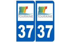 numéro immatriculation 37 (Indre-et-Loire) - Autocollant(sticker)