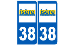 numéro immatriculation 38 (Isère) - Autocollant(sticker)