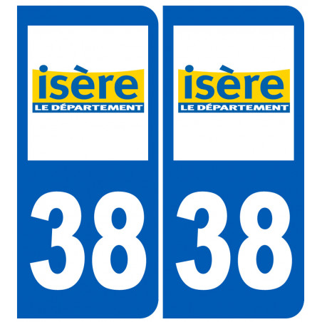 immatriculation 38 (Isère) - Autocollant(sticker)