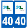 immatriculation 40 (Landes) - Autocollant(sticker)