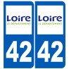 immatriculation 42 (Loire) - Autocollant(sticker)