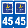 immatriculation 45 (Loiret) - Sticker/autocollant