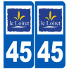 immatriculation 45 (Loiret) - Autocollant(sticker)