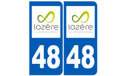 immatriculation 48 (Lozère) - Autocollant(sticker)