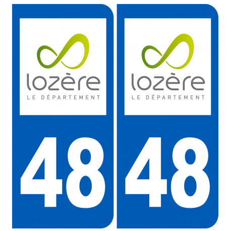 immatriculation 48 (Lozère) - Autocollant(sticker)