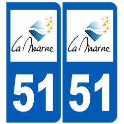 immatriculation 51 (Marne) - Sticker/autocollant