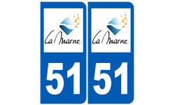 immatriculation 51 (Marne) - Autocollant(sticker)