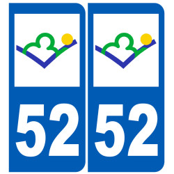 immatriculation 52 (Haute-Marne) - Sticker/autocollant
