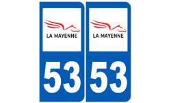 immatriculation 53 (Mayenne) - Autocollant(sticker)