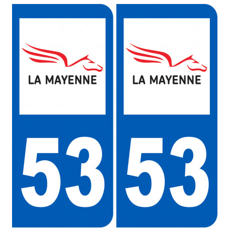 immatriculation 53 (Mayenne) - Autocollant(sticker)