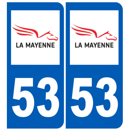 numéro immatriculation 53 (Mayenne) - Autocollant(sticker)