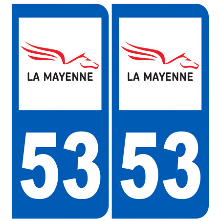 immatriculation 53 (Mayenne) - Autocollant(sticker)